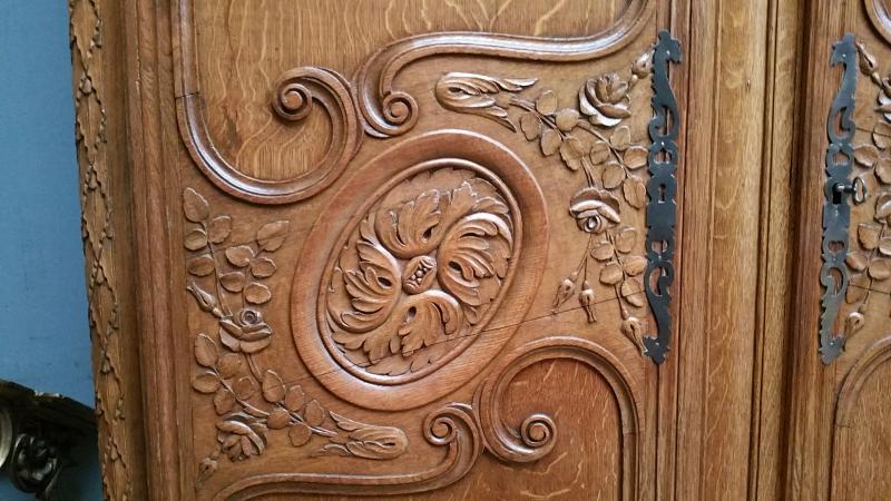 Normandy armoire carved with roses