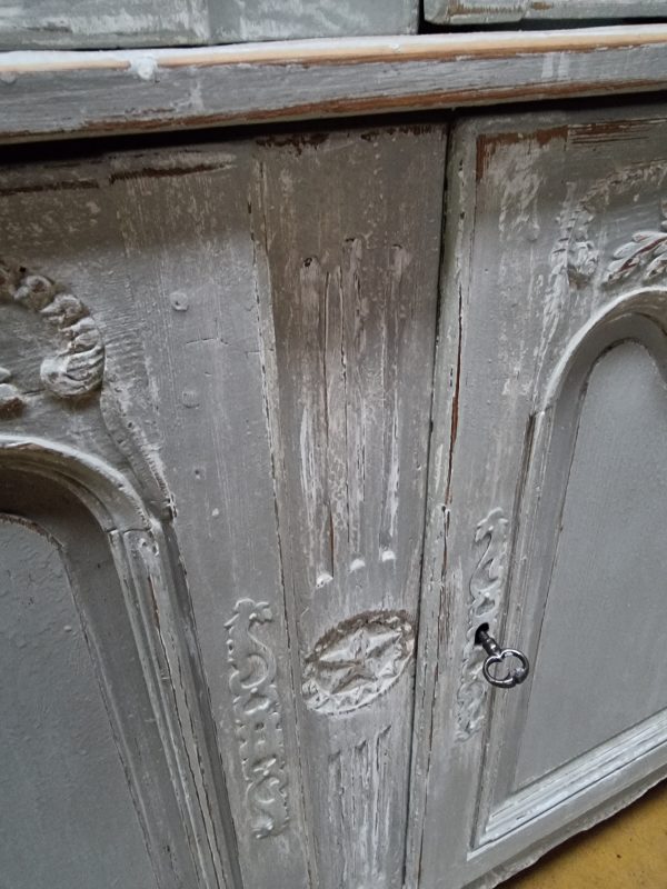 Antique Normand wedding dresser buffet