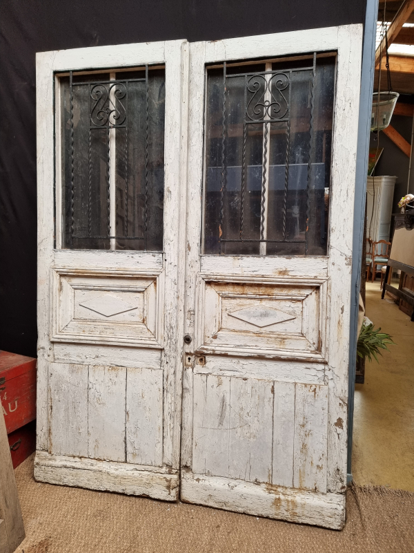 French double oak entrance door