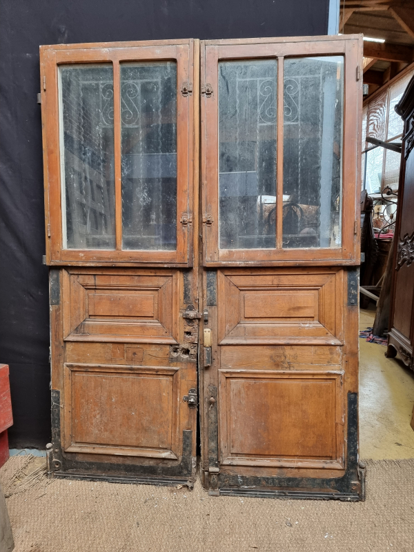 French double oak entrance door