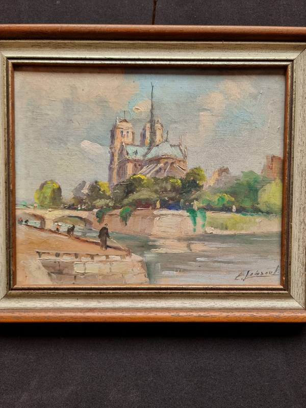 the Seine in front of Notre Dame de Paris (oil )
