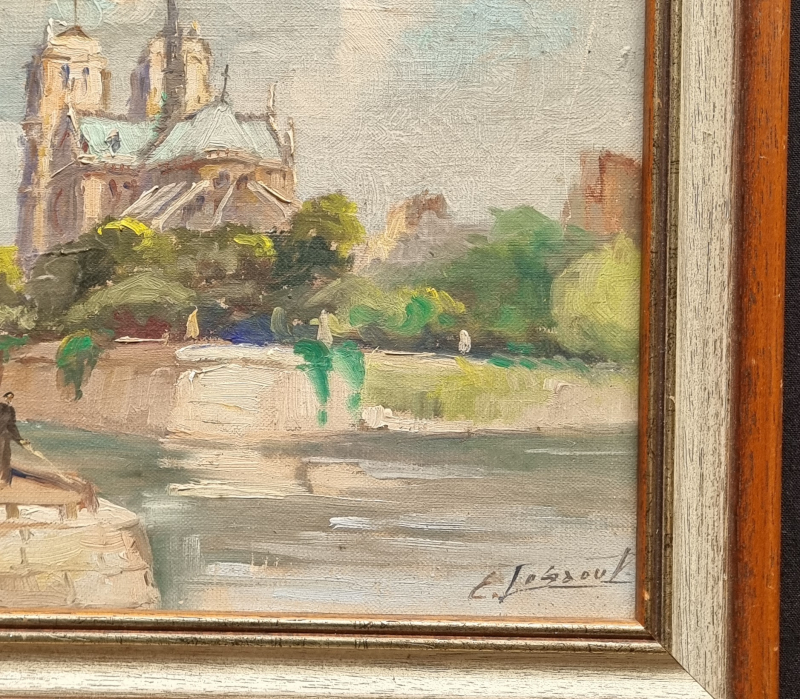 the Seine in front of Notre Dame de Paris (oil )