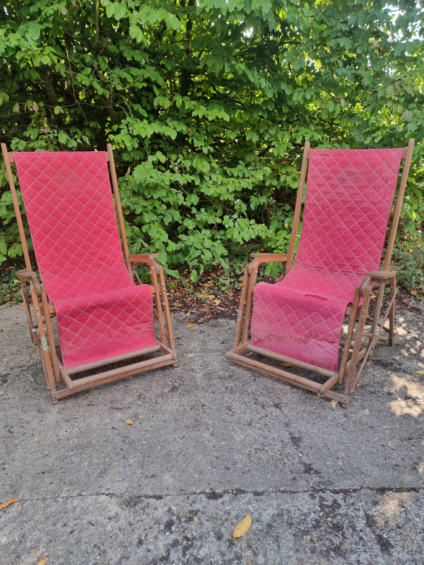 Vintage lounge pair armchairs from Clairitex Paris