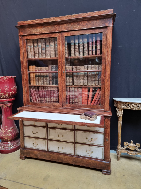 XIX C.th Mahogany Bookcase Cartonnier l