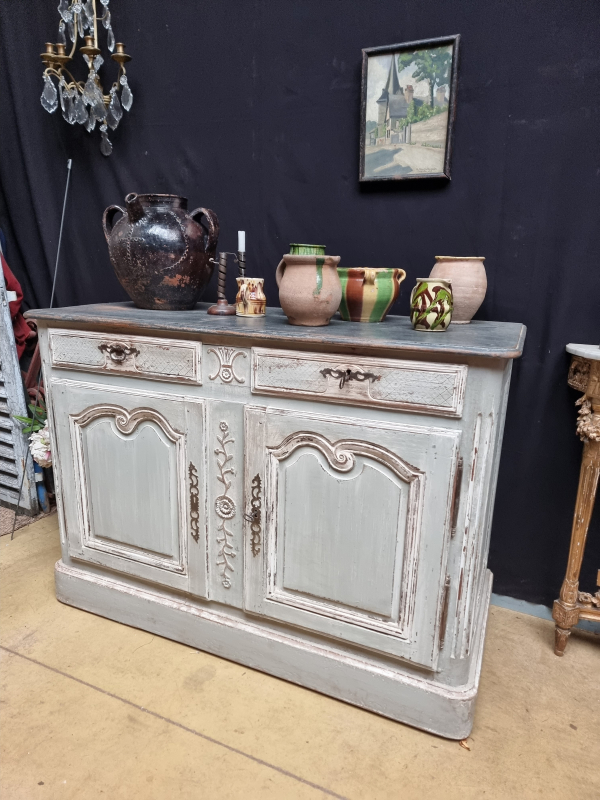 18 C.th French Antique low sideboard painted