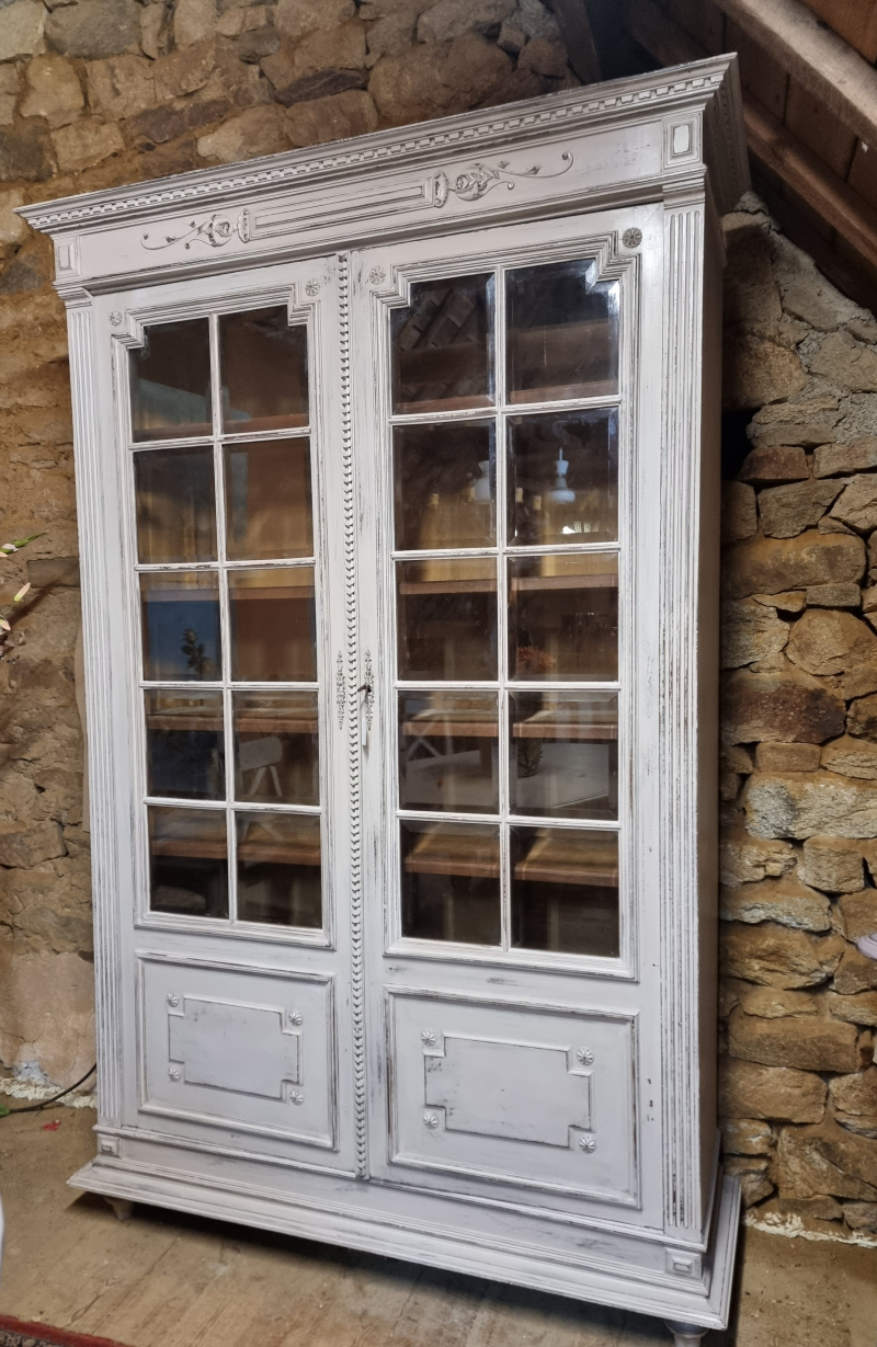 French Louis XVI style showcase bookcase