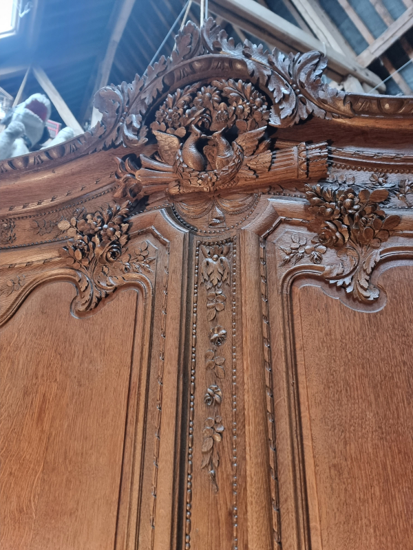 18 C.th antique Wedding armoire with birds