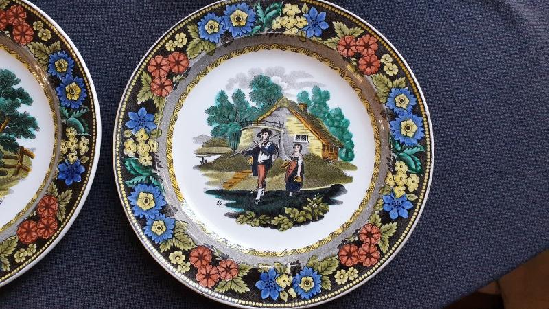 Plates fine polychrome earthenware from the Creil factory