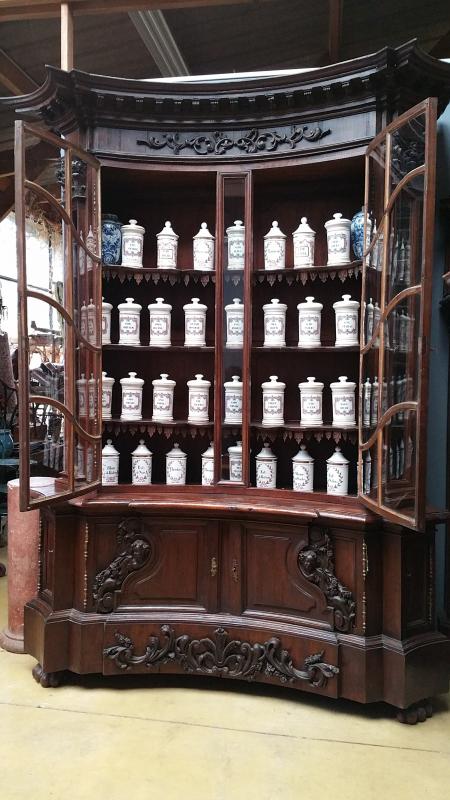 Antique French Set of 26 Paris Porcelain Apothecary Jars