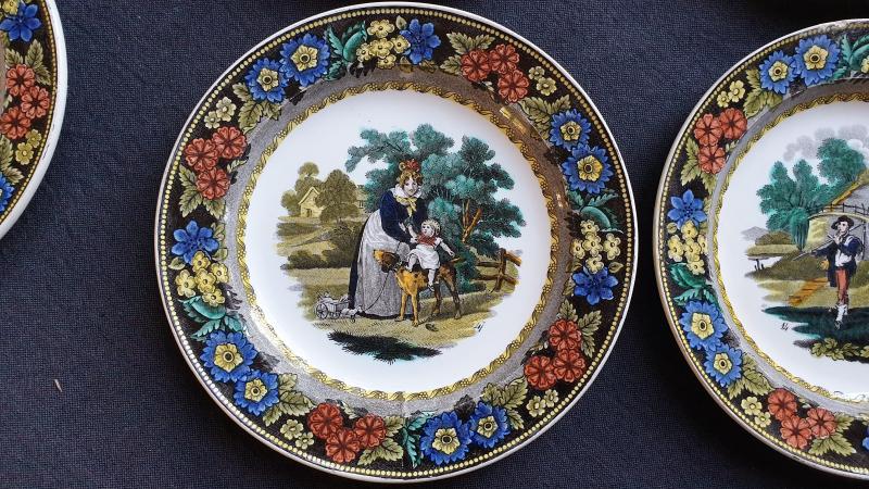 Plates fine polychrome earthenware from the Creil factory