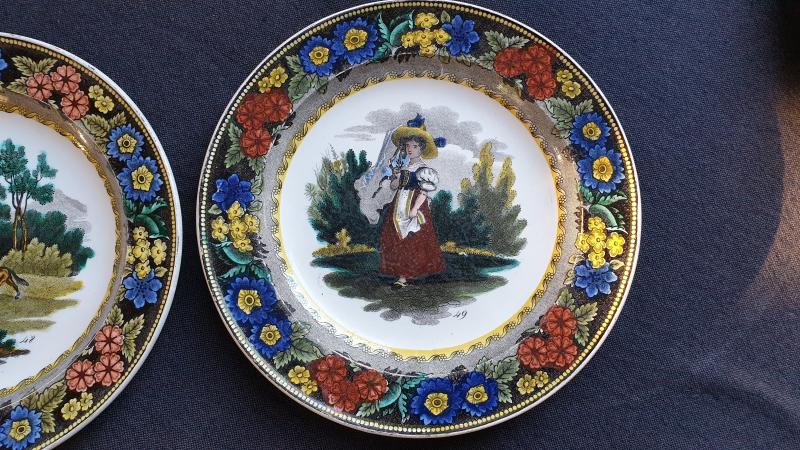 Plates fine polychrome earthenware from the Creil factory