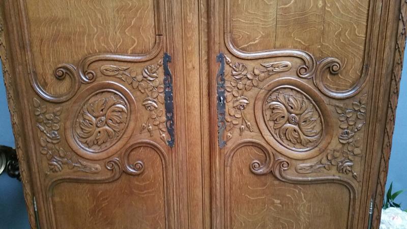 Normandy armoire carved with roses